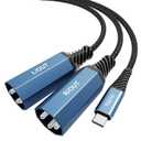 Tisino USB C to XLR Cable-2m/6.6ft, Type C to Dual XLR Stereo Power Amplifier Cable for Connecting Mobile Phone USB C to Active Speaker, Mixer Console