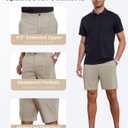 Future Flow Men's Golf Shorts 7 Inch Quick Dry Elastic Waist with Zipper Pockets Casual Dress Shorts for Men Work (30, Khaki)