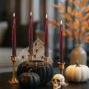 Zhengmy 4 Pack Halloween Vampire Tears Taper Candles, 10 Inch Tall Bleeding Candles Blood Drip Spooky Gothic Candlesticks for Halloween Vampire Home Party Decorations Supplies (Black)