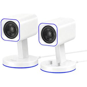 Sanyun SW202 24W Compact Computer Speakers, DSP 3 Modes 16bit USB DAC Bluetooth 5.2, 2.0 PC Multimedia RGB Gaming Speakers for Desktop Monitor Laptop, (Game/Movie/Music, White)