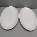 DOWAN 14" Serving Platters for Entertaining, Oval White Serving Plates, Party Serving Trays and Platters Oven Safe, Porcelain Dinner Serving Tray Serving Dishes for Meat, Set of 2