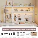Desktop Hutch Bookshelf, 4-Tier Metal Desk Shelf for Top of Desk | Heavy Duty Countertop Organizer Rack with Peg Board & Accessories Space-Saving Storage for Dorm, Office & Home