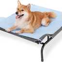 Sweetnight Elevated Dog Bed with Headrest for Large Dogs | Waterproof Raised Dog Cot for Outdoor - 43inch Heavy Duty Steel Frame with Cooling Mat &Easy AssemblySupports 66-88 lbs, L