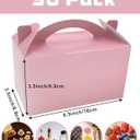 TIMESEEK 30-Pack Blush Pink Gable Treat Boxes with Handles - 6" Pop-Up Party Favor Gift Boxes for Birthday, Wedding, Baby Shower, Eco-Friendly Candy, Cookie, Goodie Bags for Kids, Bachelorette Decor