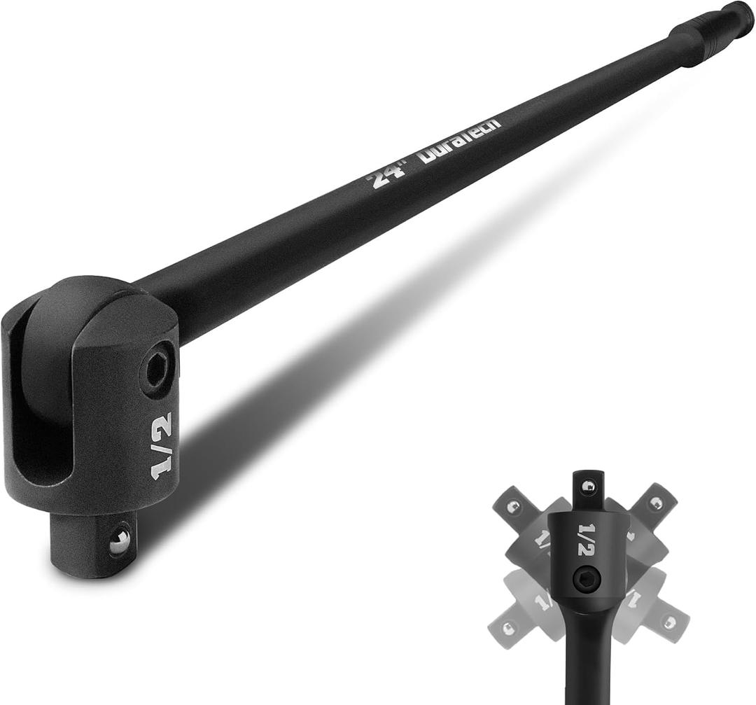 DURATECH 1/2" Drive 24-Inch Heavy Duty Breaker Bar with 240° Flex Head