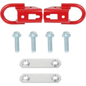 Front Tow Hooks Ring Lower Bumper Trailer Tow hooks Ring with Mounting Hardware Fit for Ford for F-150 Trucks 2009-2024 4x4 Models Only(2PCS FL3Z-17N808-A RED)