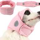 Dog Calming Hoodie, Reducing Noise Wrap, Dog Ear Muffs Noise Protection (L-Head Circle(17.7"~23.6"), Pink)