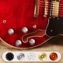 Nuanchu 20 Pieces Electric Guitar Knobs Top Hat Volume Tone Control Knobs Turning Guitar Knobs Speed Control Knob Vintage Pedal Control Knobs for Bass Instrument Parts Replacement, 5 Colors
