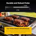 Wireless Meat Thermometer with APP Control4 Probes Meat Thermometer Digital, Unlimited Range WiFi & Bluetooth Meat Thermometerfor for Rotisserie, Grill, Oven, Smoker, BBQ, Air Fryer