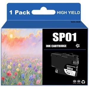 Run Star SP01 SP-01 SP-1 Black Sublimation Ink Cartridge Replacement for Brother SP01BKS SP01CS SP01MS SP01YS use for Brother SP-1 Sublimation Printer (1 Black)