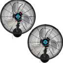 Tornado 2 Pack 16 Inch Pro Series Oscillating Wall Mount Fan -High Velocity Heavy Duty Metal Wall Mount Fan for Industrial, Commercial, Residential, and Greenhouse Use - UL Safety Listed
