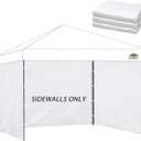Instant Canopy Sidewalls for 10x10 Pop Up Canopy Tent, 300D Waterproof Material for Outdoor Events, Vendor Booths, and Privacy (Sidewalls Only, Canopy Not Included) (White)