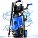 4800 PSI Pressure Cleaner- 4.0 GPM High Power Cleaner with 33FT Hose Reel, 4 Spray Tips and Soap Bottle for Car Washing, Fence Cleaning, Patio MaintenanceUpgraded, Blue 
