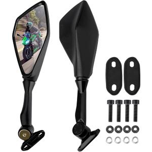 Motorcycle Rear View Mirrors for Kawasaki Ninja 400 300 650 500 250 ZX6R 636 EX400 EX300, 360 Rotating ABS Racing Side Mirror Replacement, Compatible with Ninja 2011-2025 Accessories