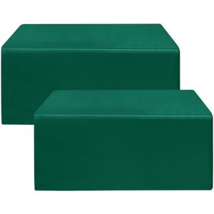 HolidayIdeas 2 Pack Fitted Table Clothes - 48 x 24 Inch - Green Rectangle Tablecloths for 4 Foot Folding Tables, Polyester Fabric Table Covers for Christmas, Craft Show, Trade Show, Business Party