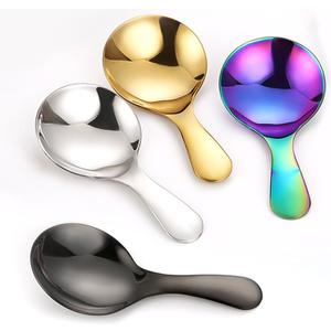 4 Pcs Ice Cream Scoop,Dessert Spoon Set, Easy to Use & Clean - Lightweight Spoon,Iridescent spoon (4)