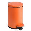TIPGO Small Trash Can with Lid Soft Close, 4.5 Liters / 1.2 Gallon Bathroom Garbage Can, Mini Step Trash Bin, Stainless Steel Wastebasket for Bathroom, Bedroom, Office (Orange)