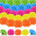 Syhood 50 Pcs Mexican Marigold Flower Bulk Decorations Flores Artificiales Fiesta Party Decorations for Mexican Backdrop Party Floral with Stems DIY Marigold Garland (2.4 Inch, Mixed Colors)