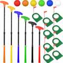21 Pcs Adjustable Golf Putters Set 6 Two Way Mini Golf Putter for Right Left Handed 6 Colored Practice Balls 9 Pcs Plastic Hole Training Aid for Men Women Indoor Outdoor Backyard