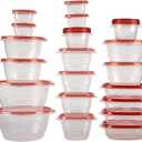 Rubbermaid TakeAlongs Assorted Food Storage Containers, Tint Chili, 40-Piece Set
