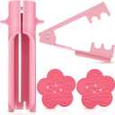Lasnten 4 Pcs Rose Thorn Stripper Tool Set Flower Stem Cleaner & Leaf Stripper for Roses, DIY Bouquet Making, Flower Arranging, Gardening Supplies(Pink)