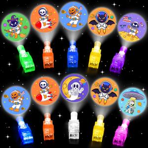 35 Pcs Halloween Party Favors Finger Lights for Kids, Space Theme Halloween Light Up Toys Bulk Glow in the Dark Halloween Treats Non Candy Goodie Bag Fillers Classroom Prizes Trick or Treat Gift