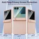 Maxdara for Z Flip 7 Case, [Privacy Screen Protector] [Hidden Kickstand] [Hinge Protection] [Support Wireless Charging] Phone Cover for Galaxy Z Flip 7, Gold (Privacy Screen)