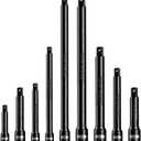9 Pieces Impact Extension Bar Set, 1/4", 3/8" and 1/2" Drive Socket Extension, Premium Chrome Vanadium Steel with Black Phosphate Finish