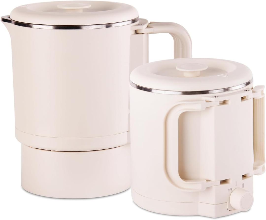 Small Portable Electric Kettle, 0.8L Foldable Mini Travel Electric Kettle, 304 Stainless Steel Multifunctional Collapsible Electric Cooker Pot