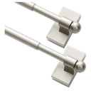 Turquoize 2 Pack Magnetic Curtain Rods for Metal Doors with Adjustable Length,Extends from 16 inch to 28 inch Magnetic Cafe Curtain Rod, Easy Installation for Any Steel Spaces, Nickel, 2 Pack