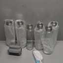 Zukro Glass Juice Bottles with Lids for Juicing 18 oz, Reusable Clear Glass Water Bottles with Stainless Steel Airtight Cap for Refrigerator, 100% Leak Proof Drinking Jar, BPA Free, Set of 6 (Silver-6 counts)