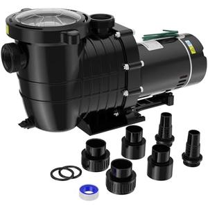 Oswerpon Pool Pump Above Ground/Inground, 2 HP 6900GPH Powerful Selfpriming Pool Pumps for 15,000-31,000 Gallons Pools, Dual Voltage Swimming Pool Pump with Strainer Basket & Drain Plug (2.0HP) : Patio, Lawn & Garden