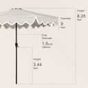 Tempera 9FT Scalloped Tassel Patio Umbrella, Outdoor Market Umbrellas with 8 Sturdy Ribs with Crank & Pust Button Tilt,Fade Resistant Canopy