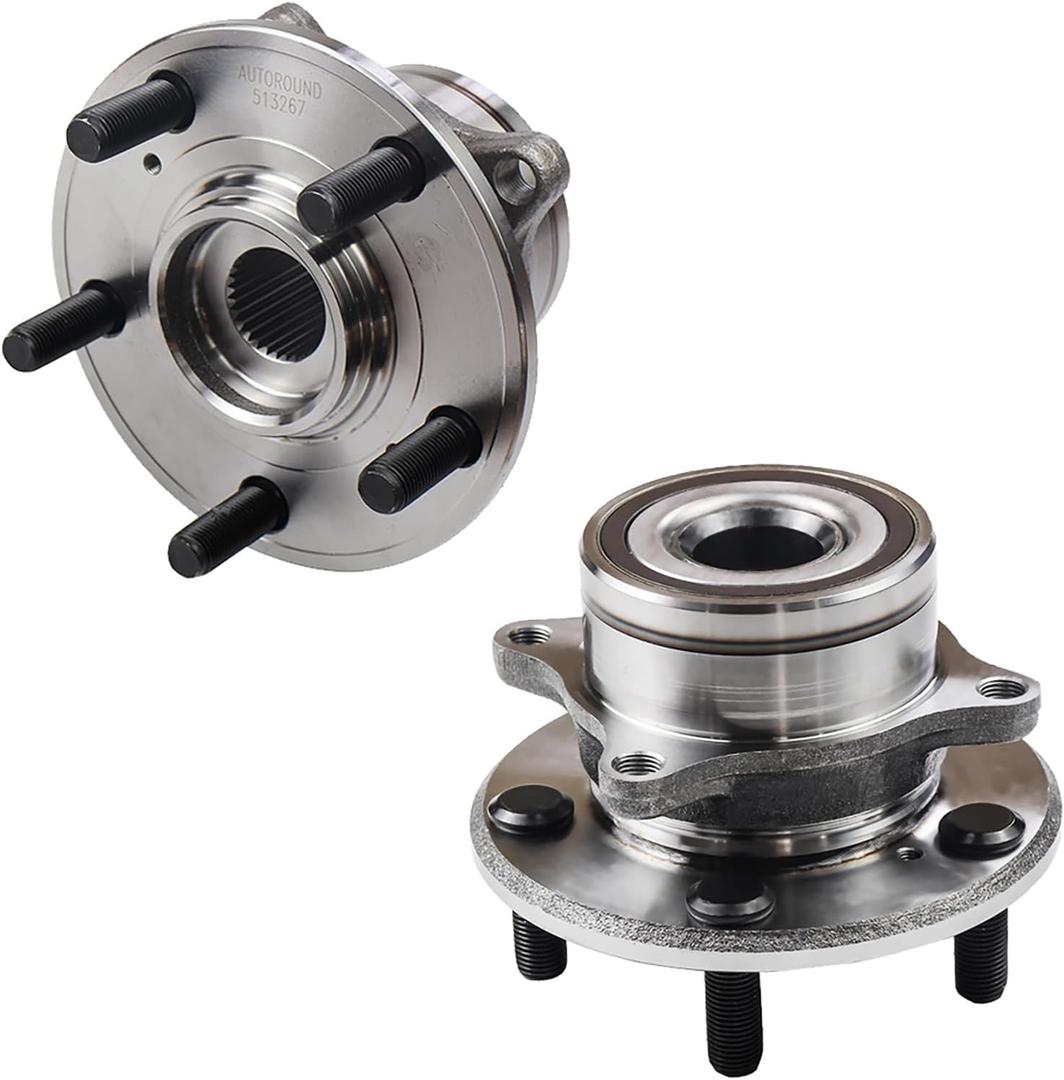 Autoround 513267 [2-Pack] Front Wheel Bearing and Hub Assembly fit for Honda Pilot 2009-2015, Acura MDX/ZDX 2007-2013, 5 Lug w/ABS