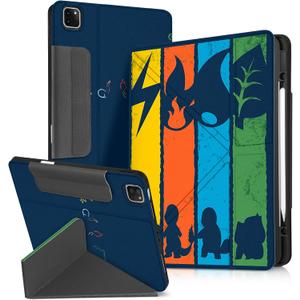 for iPad Air 13 Inch M3 2025 & M2 2024 Case for iPad Pro 12.9 inch 2022/2021/2020/2018 Case - Folio Protector Cover with Pencil Holder Cute Cool Cartoon for Boys Girls, Color BKM