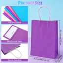 Cooraby 20 Pieces Kraft Paper Bags Party Favor Bags Craft Gift Bag with Handle for Birthday, Baby Shower, Wedding (light blue, light purple, pink)