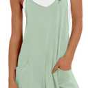 Muchpow Women's Casual Rompers Summer V-Neck Sleeveless Spaghetti Strap Overalls Loose Short Jumpsuit with Pockets 2026 (Green, XL)