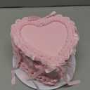 Remerry 6 Inch Pink Bow Fake Cake Coquettish Birthday Fake Cake Decor Pink Bow Heart Wedding Dessert Props Artificial Heart Dessert for Display Photography Props Women Birthday Wedding Gift