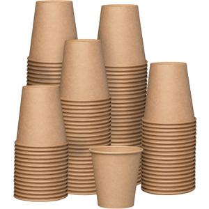 GUSTO [10 oz. - 100 Count Kraft Disposable Paper Cups, Hot Coffee Cups Brown Unbleached - Eco-Friendly Cups (Formerly Comfy Package)