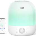 DREO Humidifiers for Bedroom - 30H Max Runtime & RGB Night Light & Sleep Trainer, Ultra Quiet 28dB Cool Mist Humidifier, Top Fill Smart Air Humidifier for Plants, Perfect for Baby & Nursery, HM409S (White)