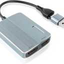 Weton USB 3.0 or USB C to HDMI Adapter for Dual Monitors,HDMI Splitter Extended Display Adapter for Windows Mac OS - Multi-Monitor Display 3 Separate Screen