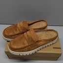 Womens Comfortable Slip On Loafers Indoor Outdoor Business Casual Mules Shoes for Women (7, Brown)