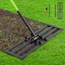 Seeutek Lawn Leveling Rake, 35 x 10 Lawn Leveler with 6.5FT Stainless Steel Handle Rakes for Lawns, 0-180 Adjustable Ground Leveler Tool for Yard, Level Soil Sand Dirt Surfaces