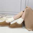 SMajong Women's Slippers Mens Platform Mini Boots Fuzzy House Slipper Fur Fleece Winter Home Shoes Indoor and Outdoor (Beige)