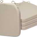 SQUARE MOON Chair Cushions for Dining Chairs, High Resilience Foam Dining Room Chair Pads, Kitchen Seat Cushions with Ties, Machine Washable (Beige, 17" x 16" x 2", 4/Pack)