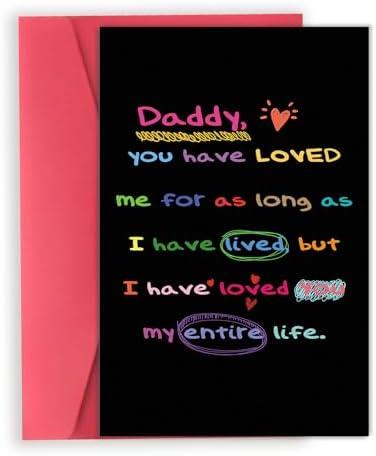 OJsensai Comfort Fathers Day Card, Fathers Day Gift from Daughter Son Kids, Gifts for Dad Who Wants Nothing, Father's Day Gift for Daddy, Pack of 5