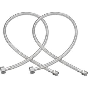 uxcell 32 Inch Long Faucet Supply Line Connector, 2pcs G3/8 Male Compression Thread x G1/2 Female Straight Thread 304 Stainless Steel Water Supply Hose