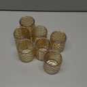7Pcs Large Votive Candle Holders Gold Tea Light Candle Holders Glass Candle Holder for Wedding, Bridal Shower,Table Centerpiece,Party, Home Decor