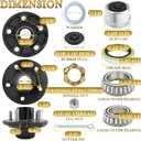 TiciKim 1 Set Trailer Hub Kit 5 Bolt 4.5 for 3500 lb Trailer Axle Bearing Kit Boat Trailer Hub 5 Lug with Extra Trailer Dust Caps and Rubber Plugs for #84 Spindle 1-1/16'' to 1-3/8" Trailer Axles