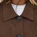 PRETTYGARDEN Women's Faux Suede Cropped Jacket Casual Lightweight Fall Fashion 2026 Winter Coats Outerwear Trendy Clothes (Brown, M)